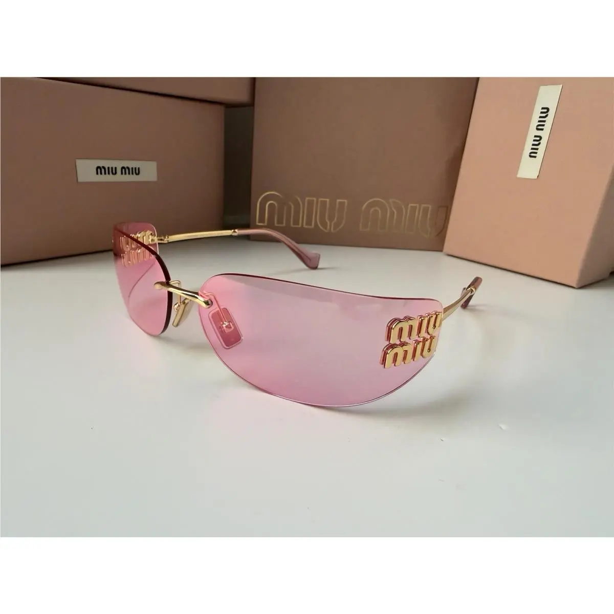 MU A51S 5AK90Y Gold Pink Mirror Green Flash Women Sunglasses by Miu Miu