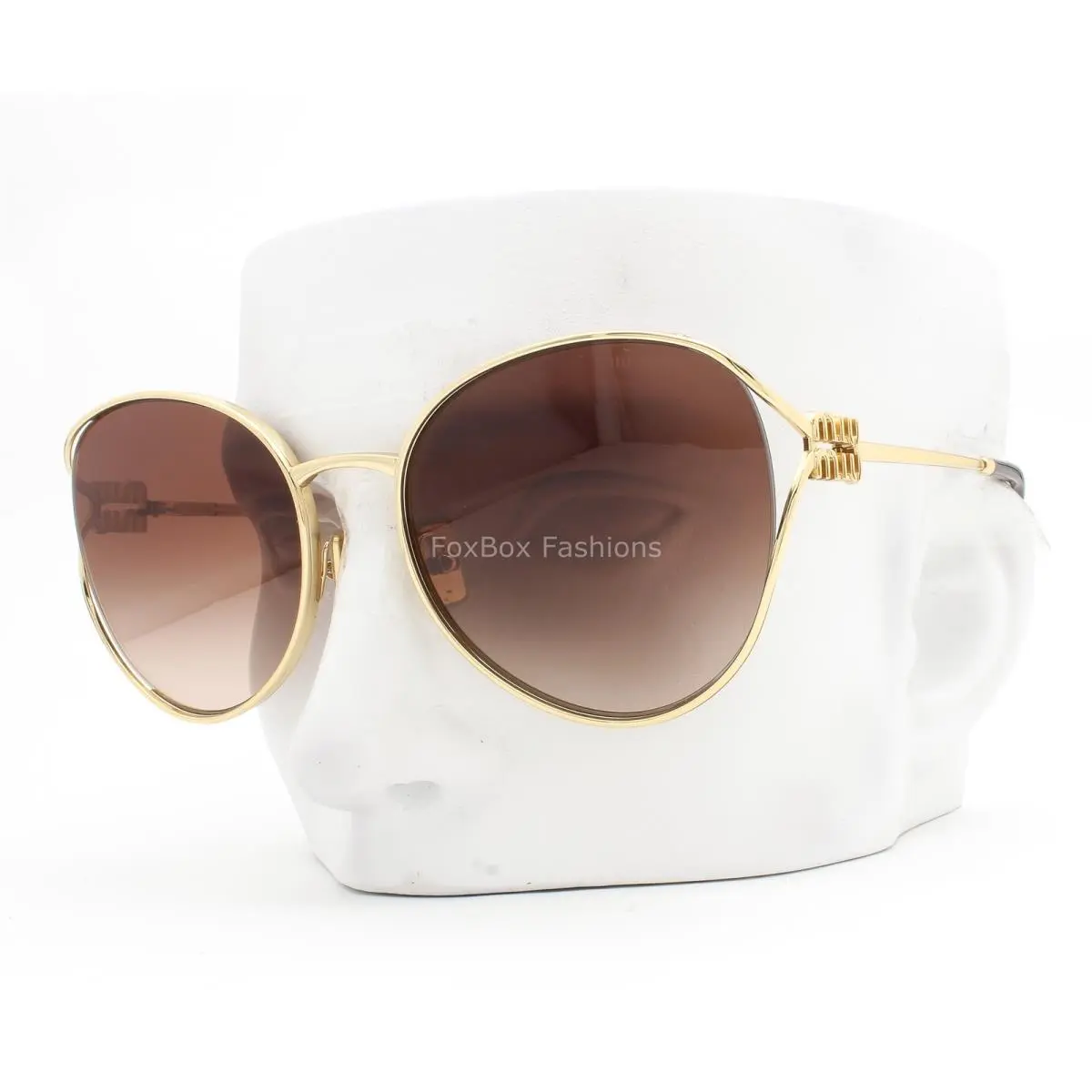 Sunglasses Polished Gold Metal Brown Gradient Smu 53Y 5AK-80A with Case by Miu Miu