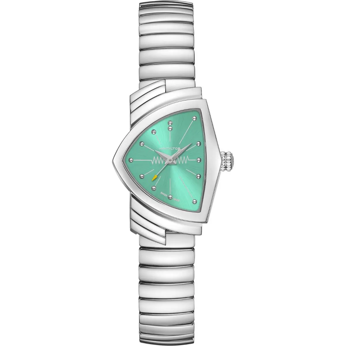 H24211142 Ventura S Steel 24 mm Flex Band Quartz Women`s Watch by Hamilton