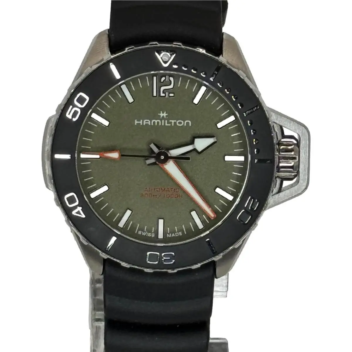 Khaki Navy Frogman H77455360 Automatic 41mm B P Watch by Hamilton