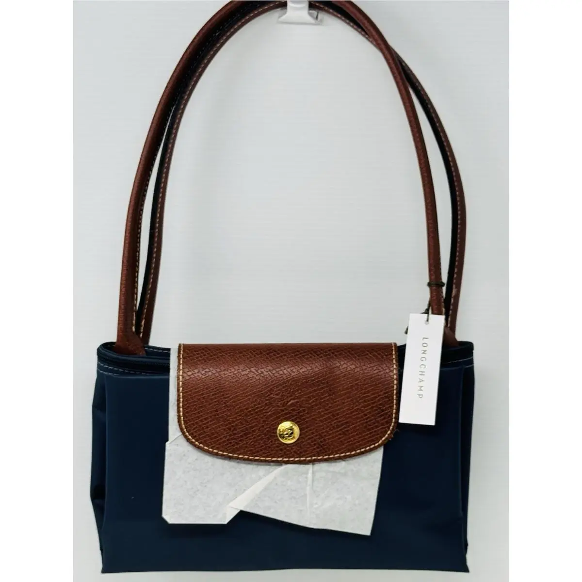 Le Pliage Depose Graphite Large Nylon Leather Tote by Longchamp