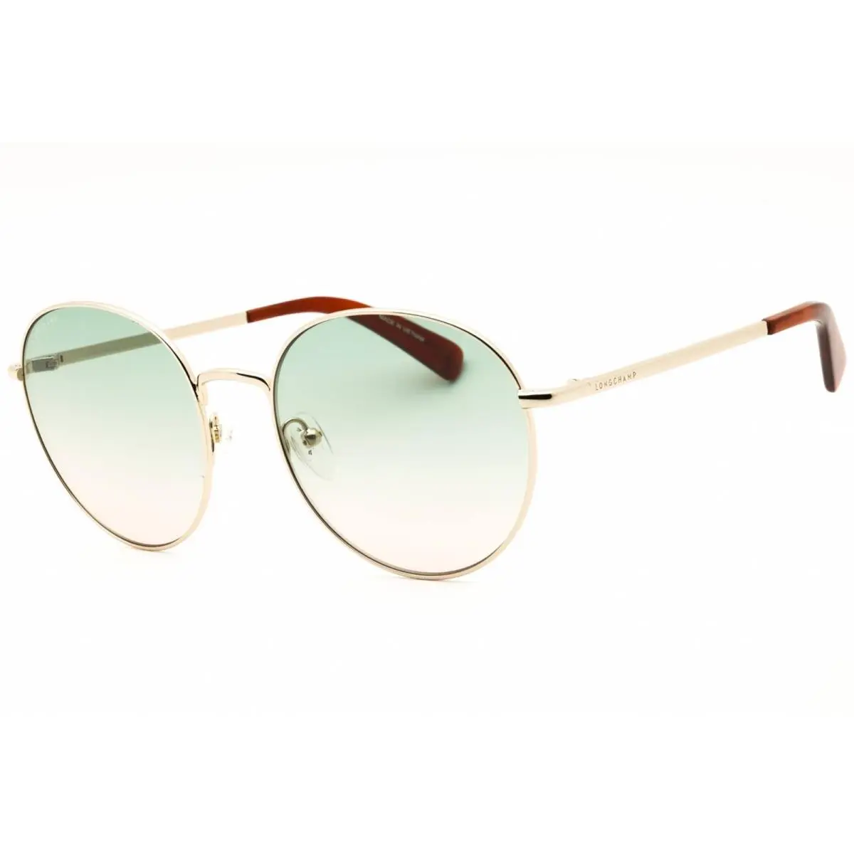 Women`s Sunglasses Gold/red Metal Round Full Rim Frame LO101SN 711 by Longchamp
