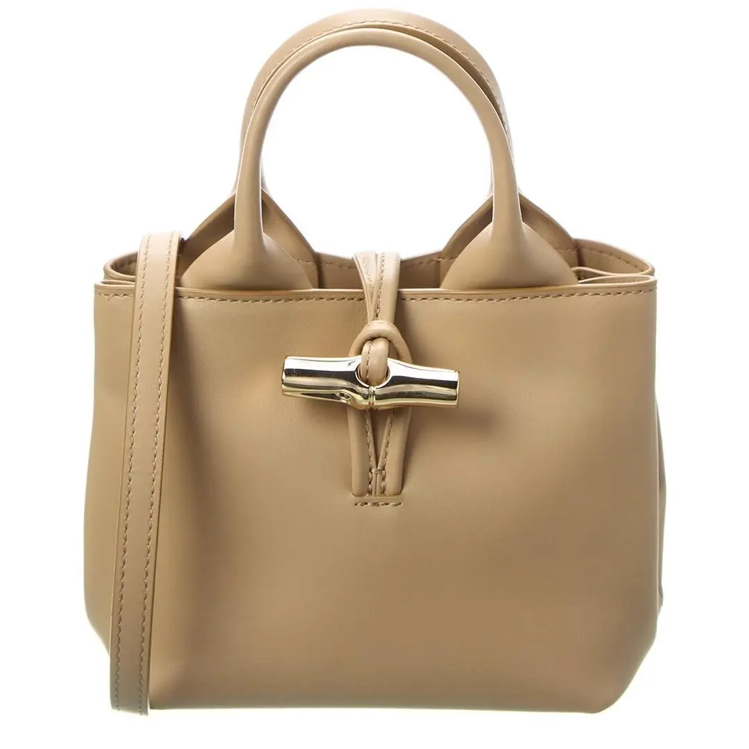 Longchamp Le Roseau Xs Leather Handbag Women`s Beige Ns