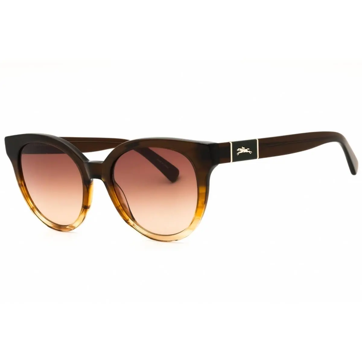 Women`s Sunglasses Striped Honey/brown Round Full Rim Frame LO697S 701 by Longchamp