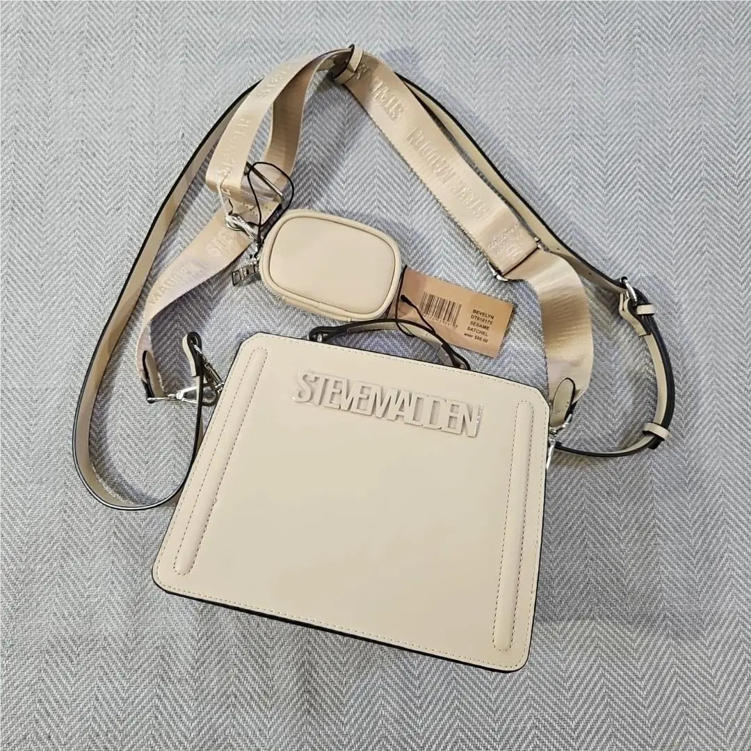 Steve Madden Sesame Bevelyn W/airpod Case Crossbody Bag Purse Satchel