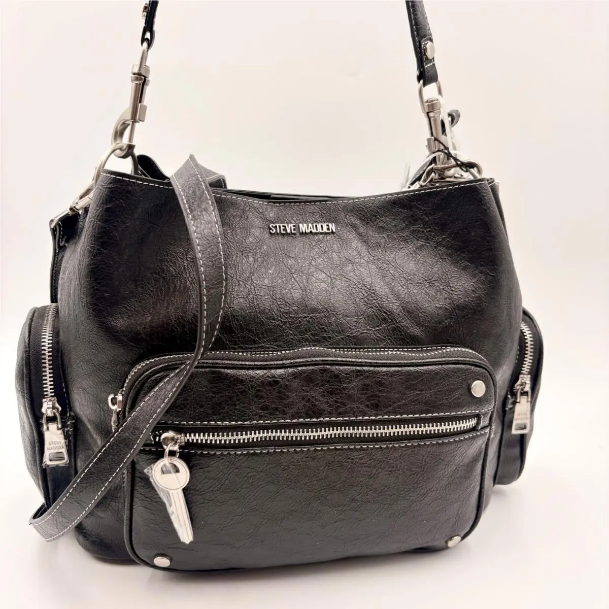Steve Madden Bkolt Black Hobo Bag Crossbody Shoulder Purse DO375035