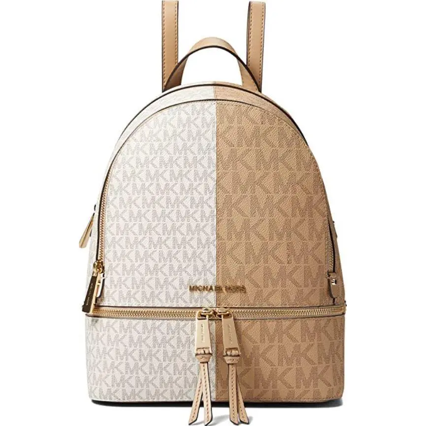 Michael Kors Rhea Zip Medium Backpack Vanilla Multi One Size 30S2GEZB8B-170