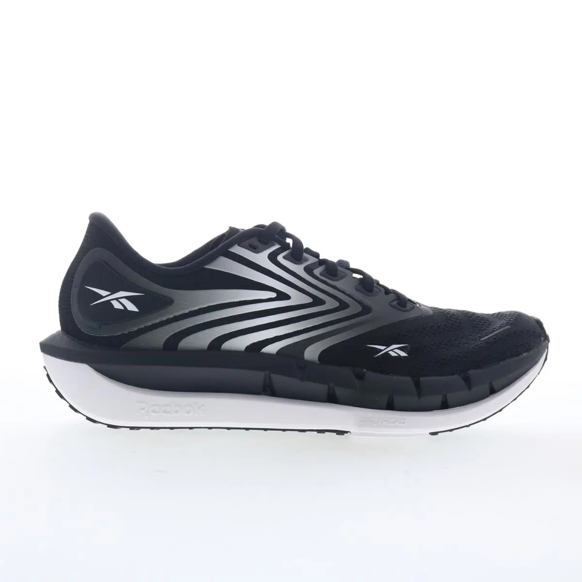 Reebok Floatzig Tread Womens Black Mesh Lace Up Athletic Running Shoes