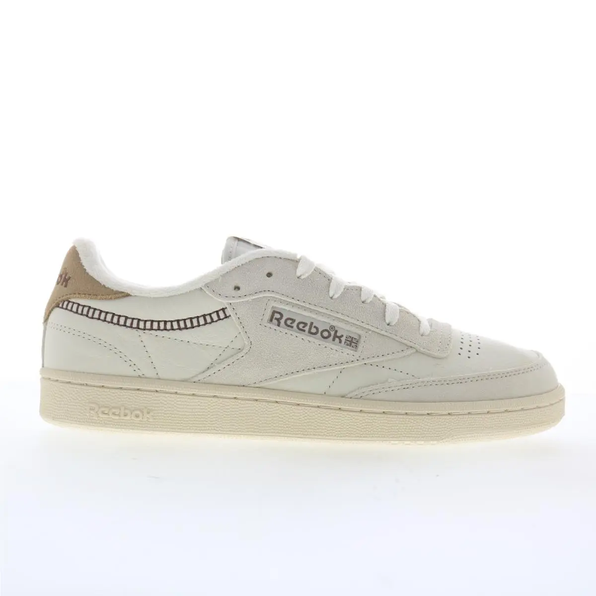 Reebok Club C 85 Vintage Womens Beige Leather Lifestyle Sneakers Shoes