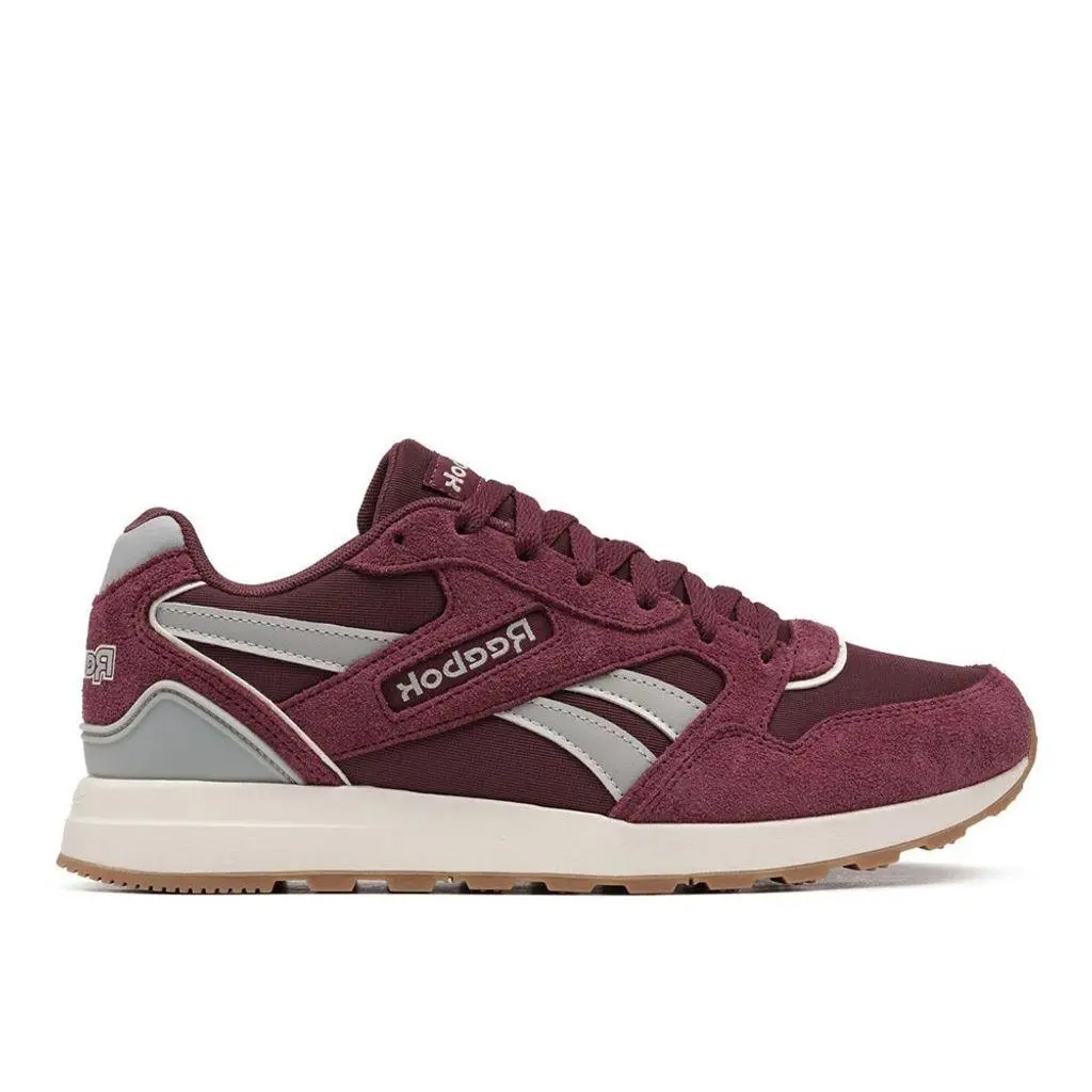 Reebok Mens-adult GL1000 Sneaker Running Shoes Burgundy Red Leather Mesh