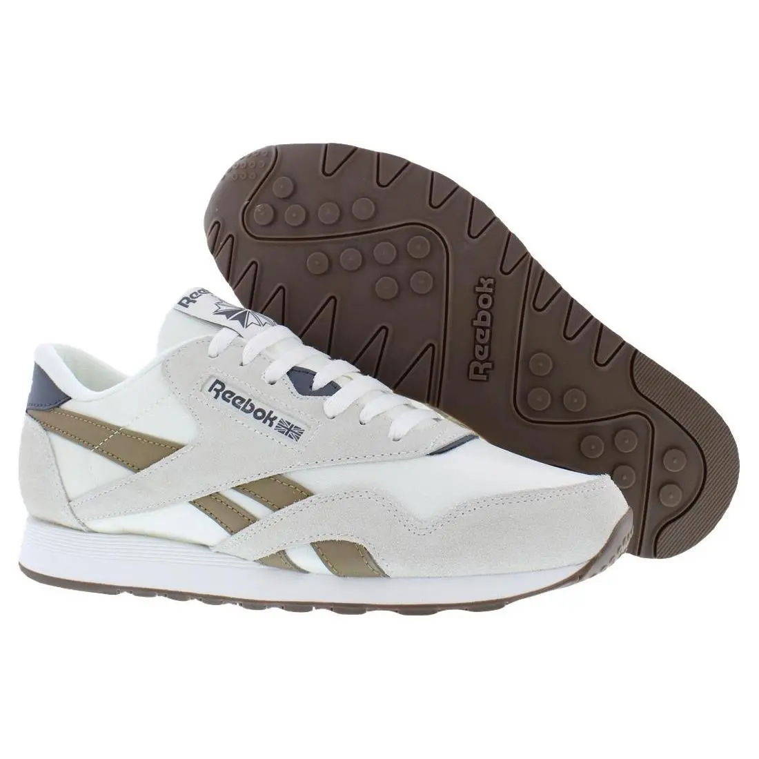 Reebok Classic Nylon Mens Shoes - Chalk/Trek Brown, Main: White