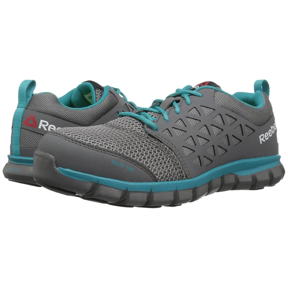 Woman`s Shoes Reebok Work Sublite Cushion Work Alloy Toe SD - Grey/Turquoise