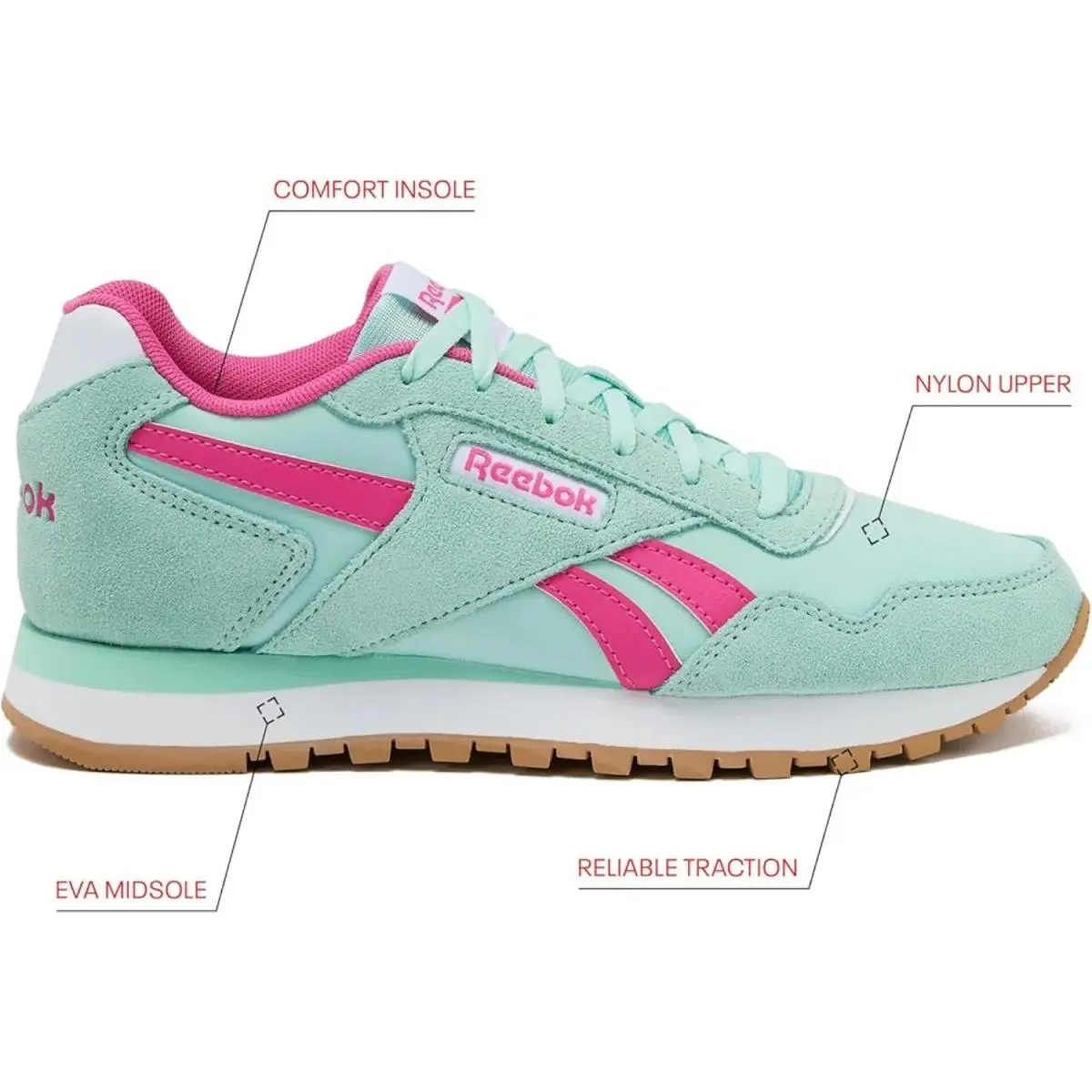 Reebok shoes - Athletic - Athletic - Glitch Aqua/True Pink/White 0