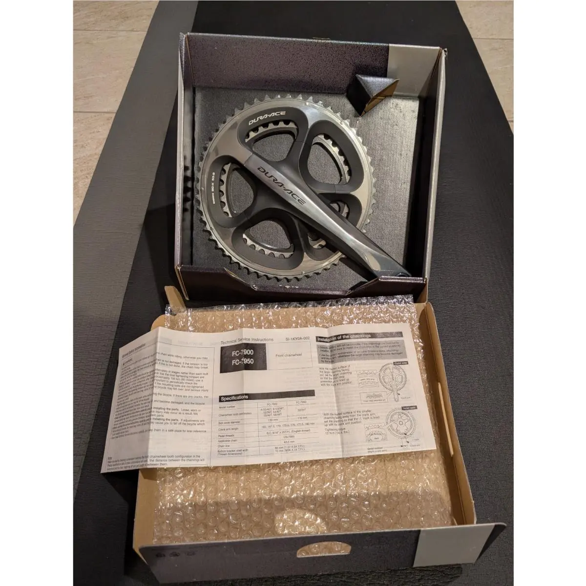 Shimano Dura-ace FC-7900 Crankset 53/39T 172.5mm 2x10 Speed Nos Old Stock