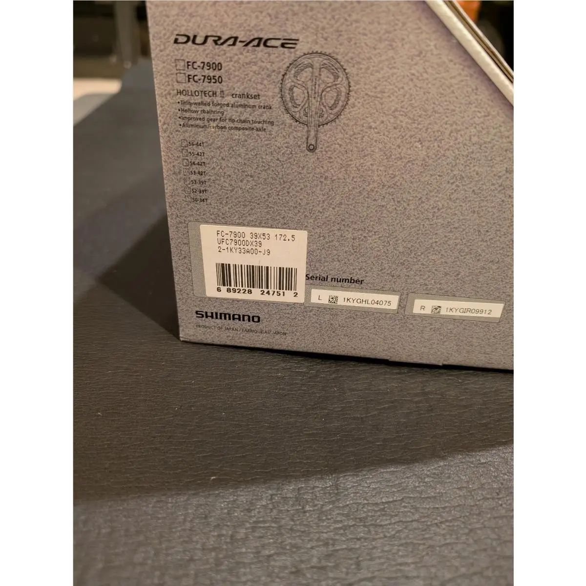 Shimano  - Dura Ace 7900 - Dura Ace - FC-7900 - Silver & Black 7