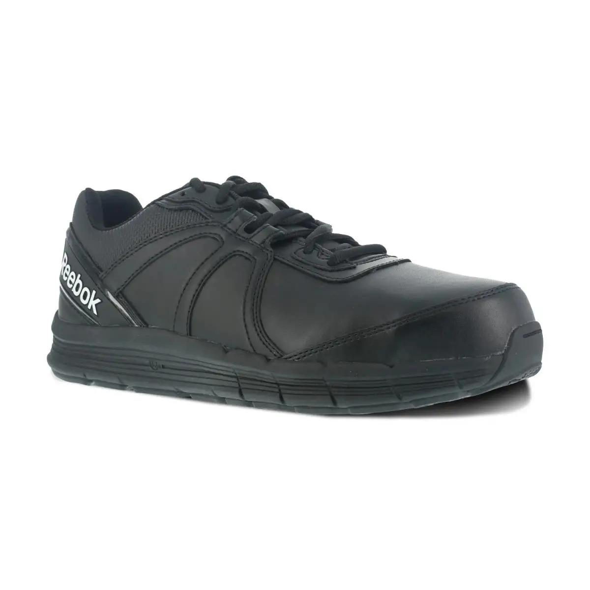 Reebok Work Men`s Guide Industrial Steel Toe Shoe Esd Black - 10 Wide