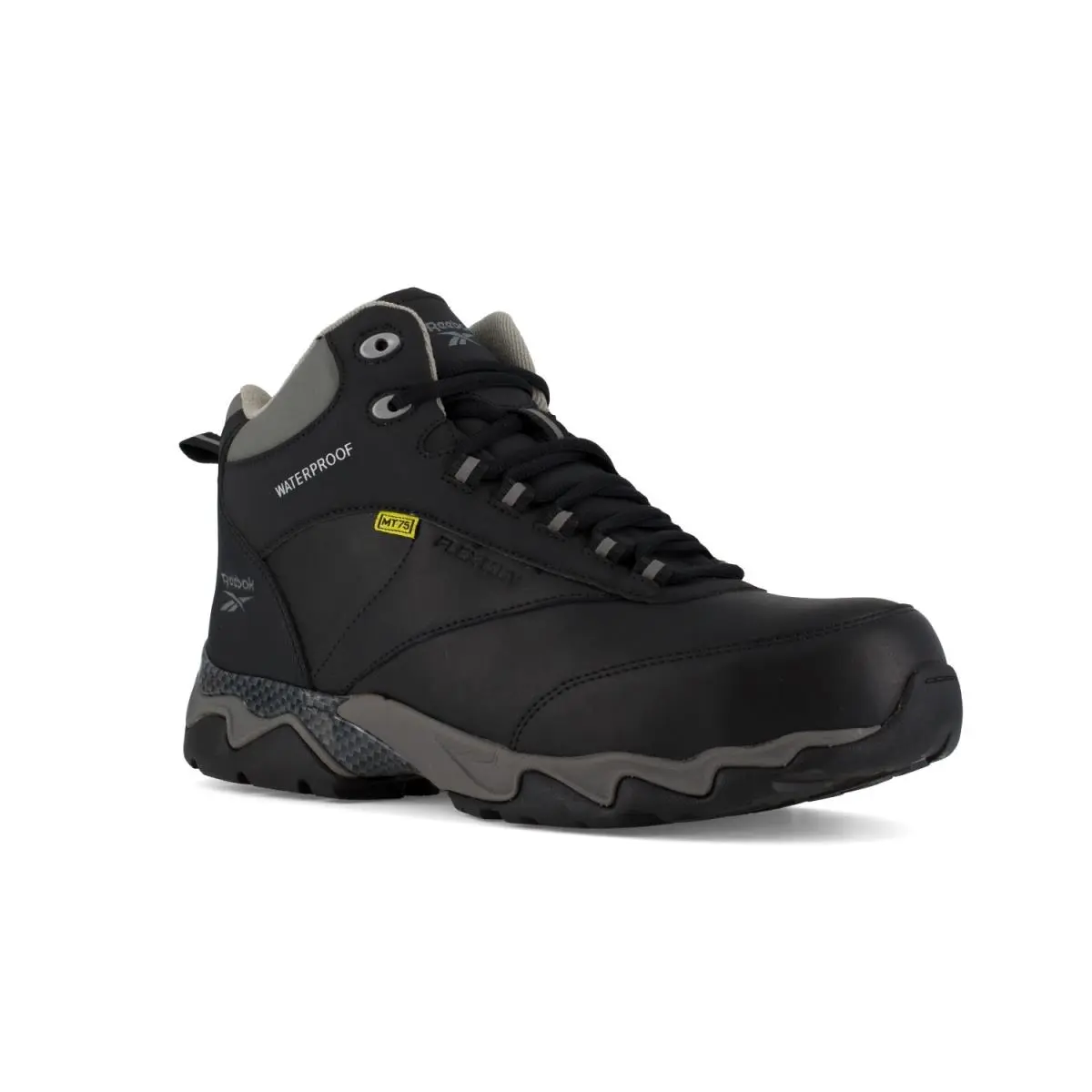Reebok Work Beamer Comp Toe Work Boot Met Guard Black with Grey Trim - 12 Medium