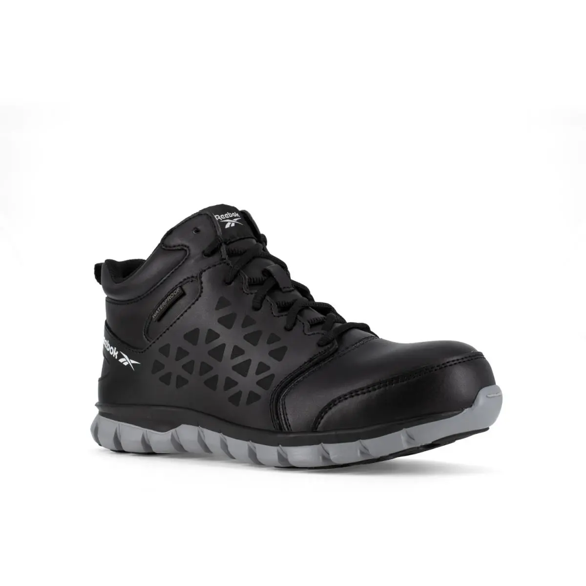 Reebok Work Men`s Sublite Cushion Comp Toe Work Mid Black and Grey - 9.5 Wide