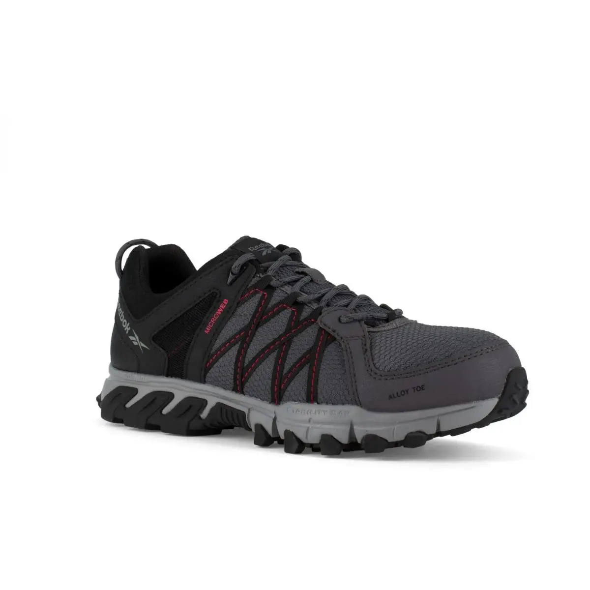 Reebok Work Men`s Trailgrip Work Alloy Toe Shoe Grey and Black - 10 Medium