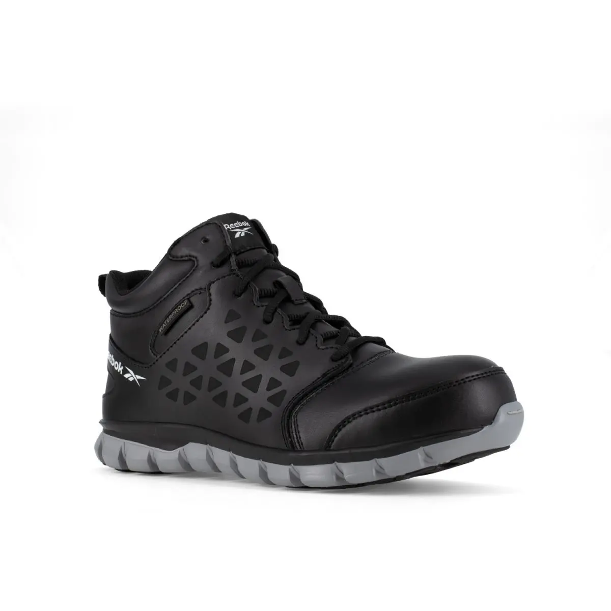 Reebok Work Men`s Sublite Cushion Comp Toe Work Mid Black and Grey - 10 Medium