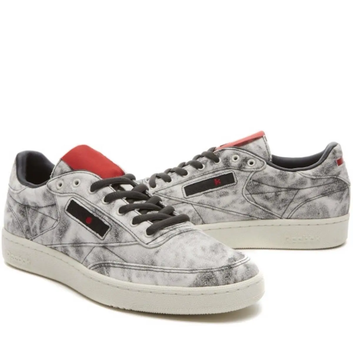 Reebok Club C x Kendrick Lamar Acid Wash White Coal Scarlet BS8205 Mens Size 13