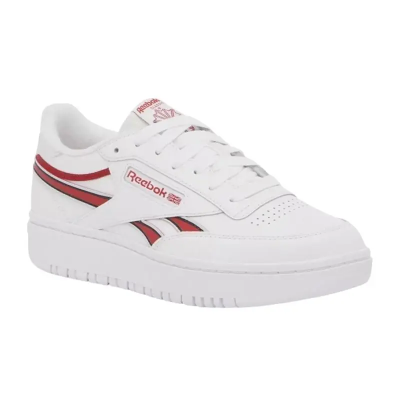 Reebok Womens Club C Double Sneaker US 9 EU 40 White Red Leather