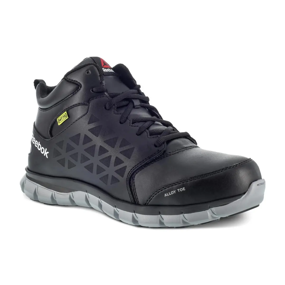 Reebok Work Men`s Sublite Cushion Alloy Toe Work Boot Met Guard Black - 10 Wide