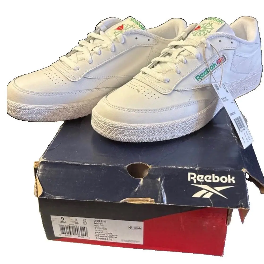 Reebok Classic Club C 85 Tennis Shoes White Men’s US 9 UK 8