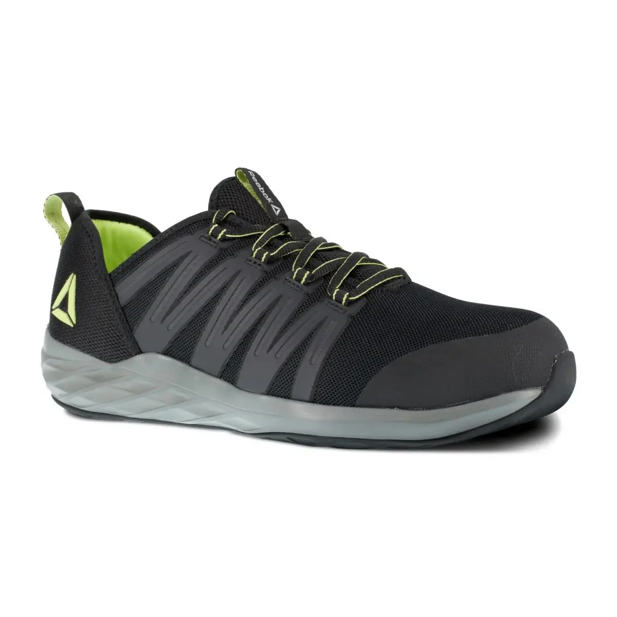 Reebok Work Men`s Astroride Steel Toe Esd Athle Black and Neon Green - 12 Wide