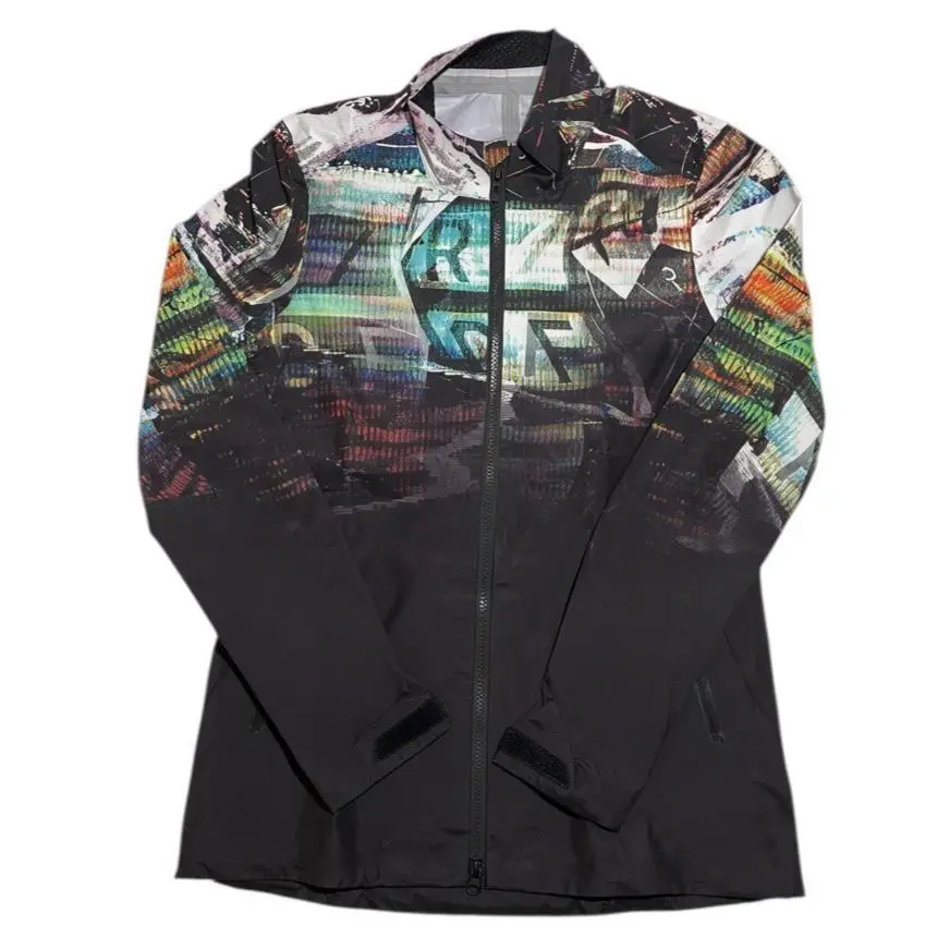 Reebok Crossfit Womens Shell Jacket Small Glitch Print Windbreaker Lightweight