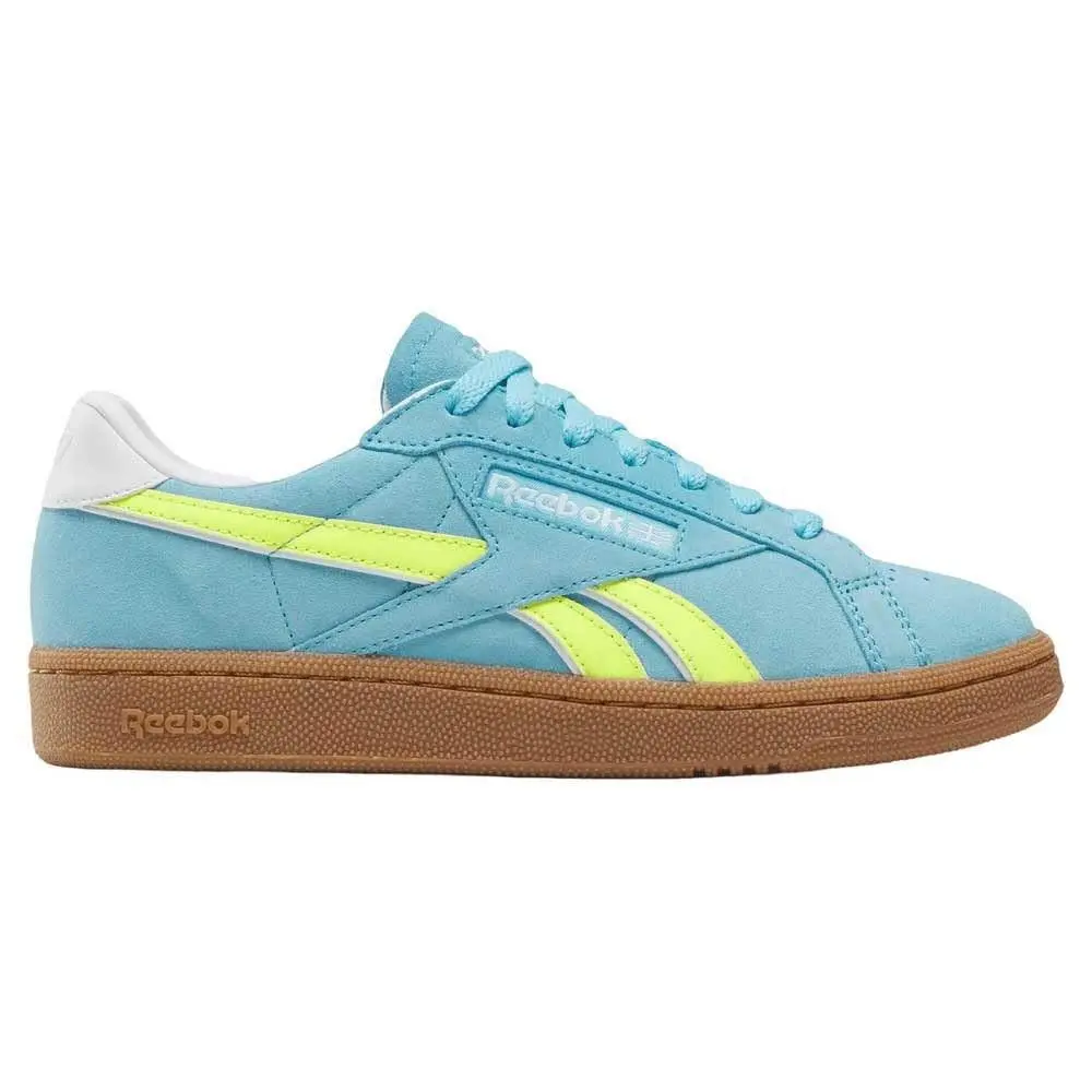 Reebok Unisex Club C Grounds UK Trainers Digital Blue Solar Acid Yellow Gum