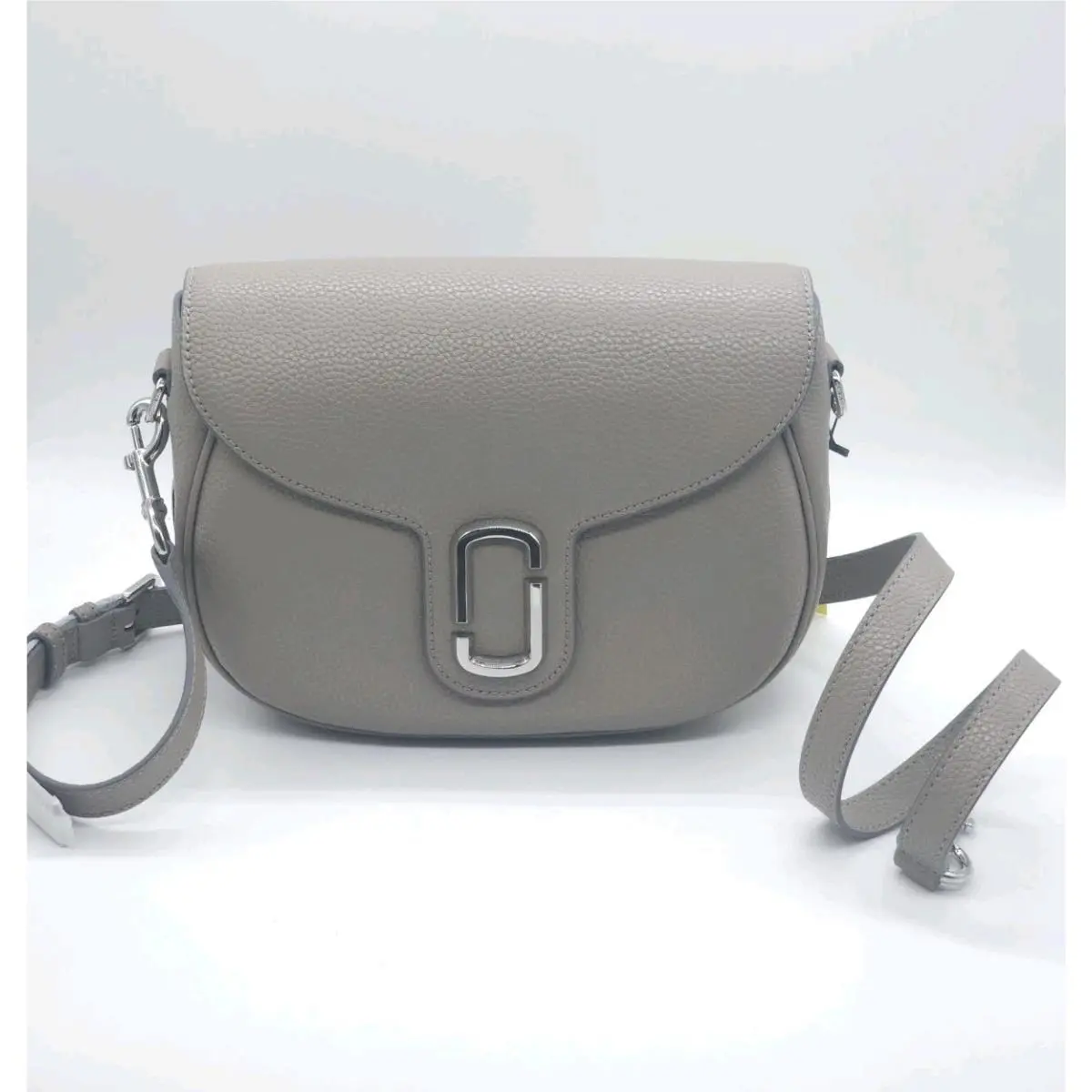 The Large Saddle Bag Cement Leather Shoulder Bag JL26092 by Marc Jacobs