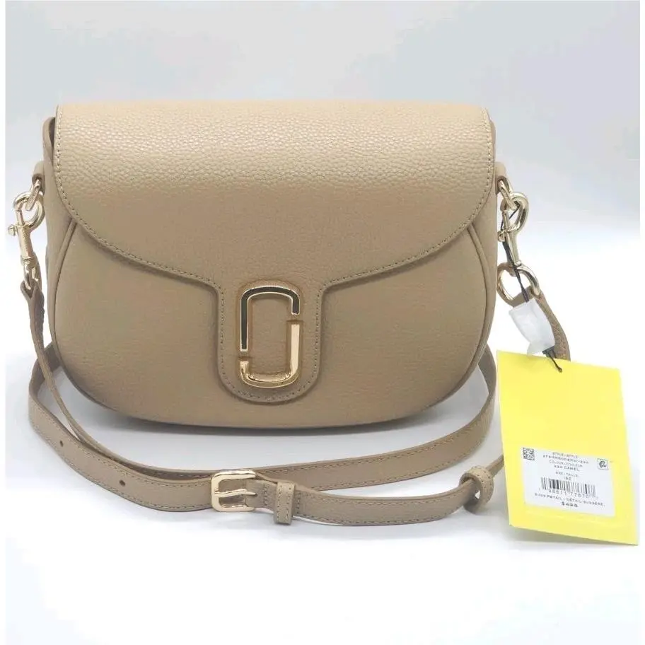 The Large Saddle Bag Camel Leather Shoulder Bag JL26092 by Marc Jacobs