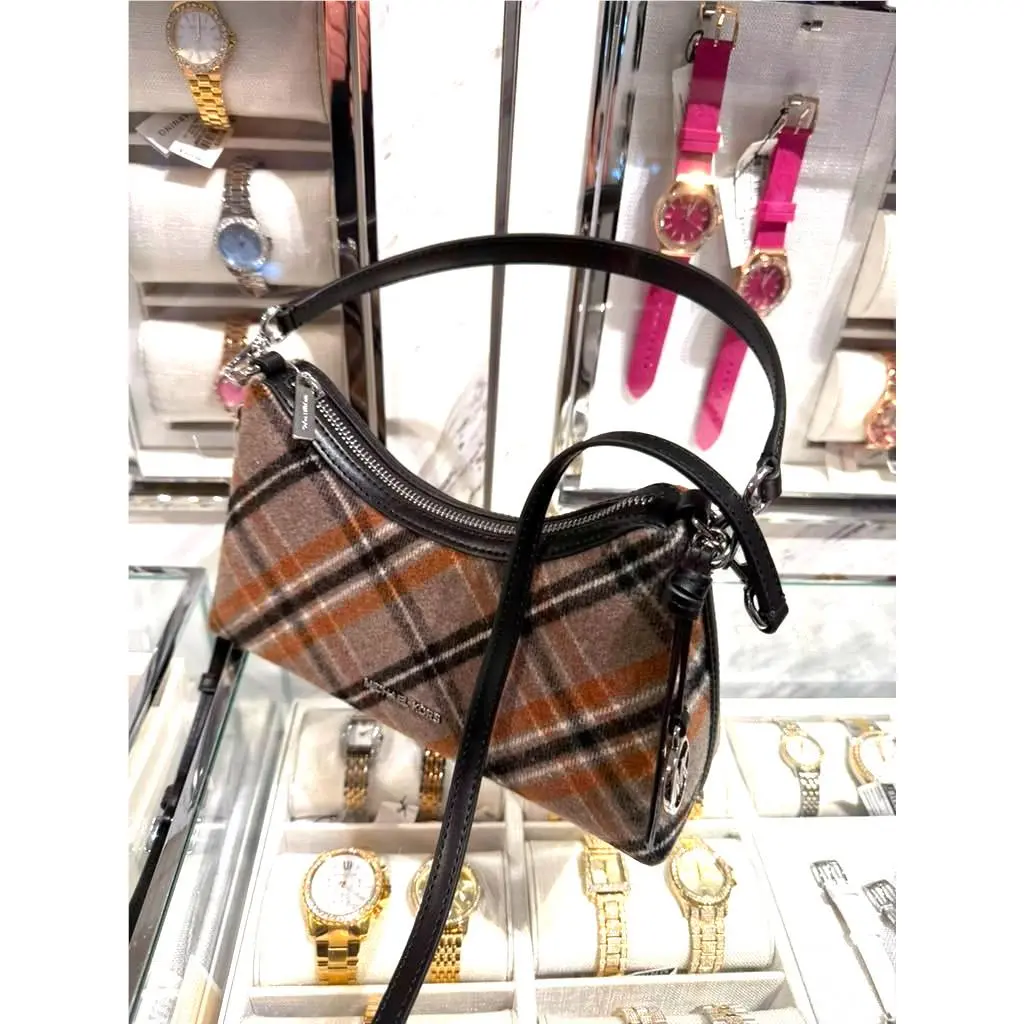 Sammy Women Small Convertible Shoulder Bag Checkered Wool Blend by Michael Kors