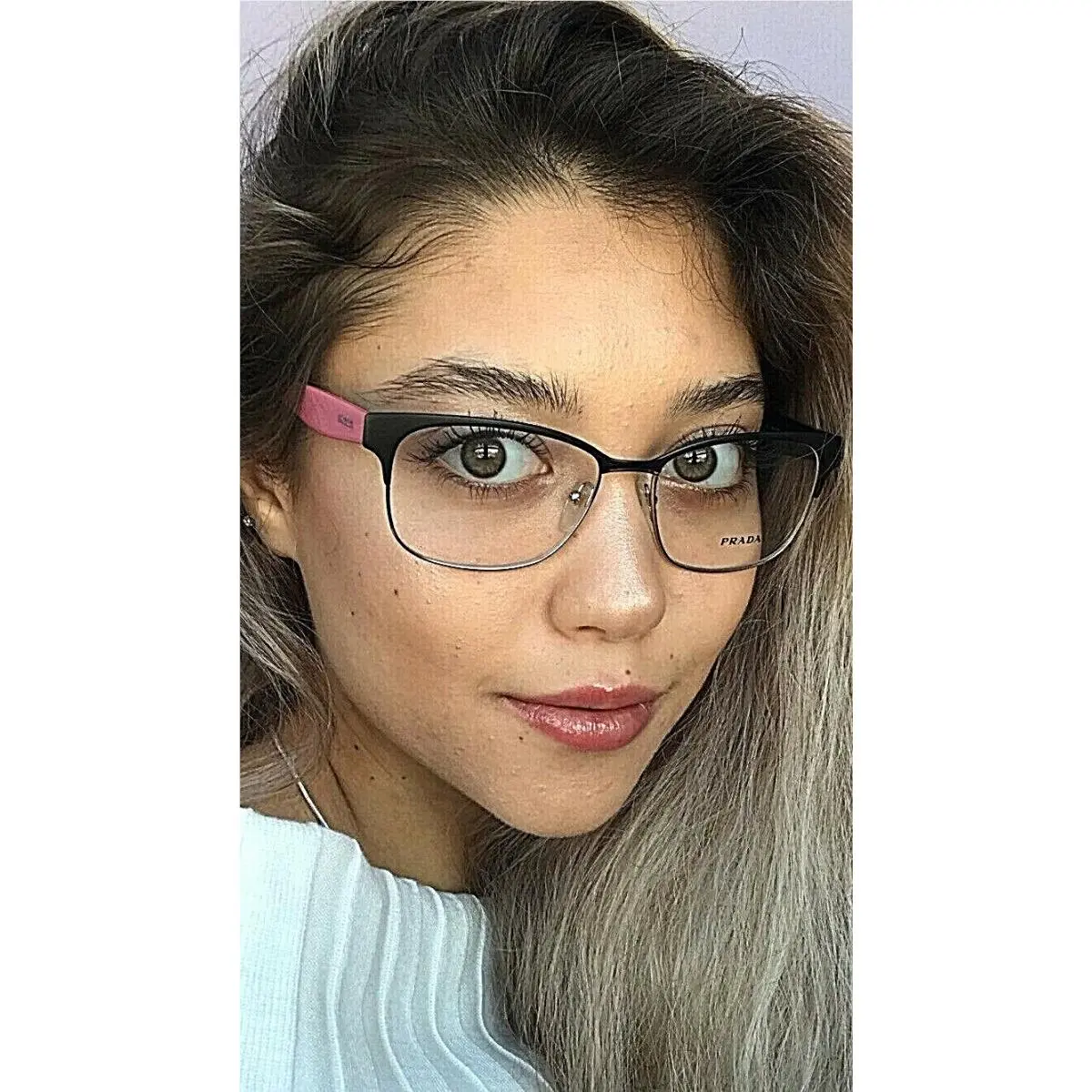 Prada Vpr 6R5R 1BO-1O1 53mm Black Pink Women`s Eyeglasses Frame