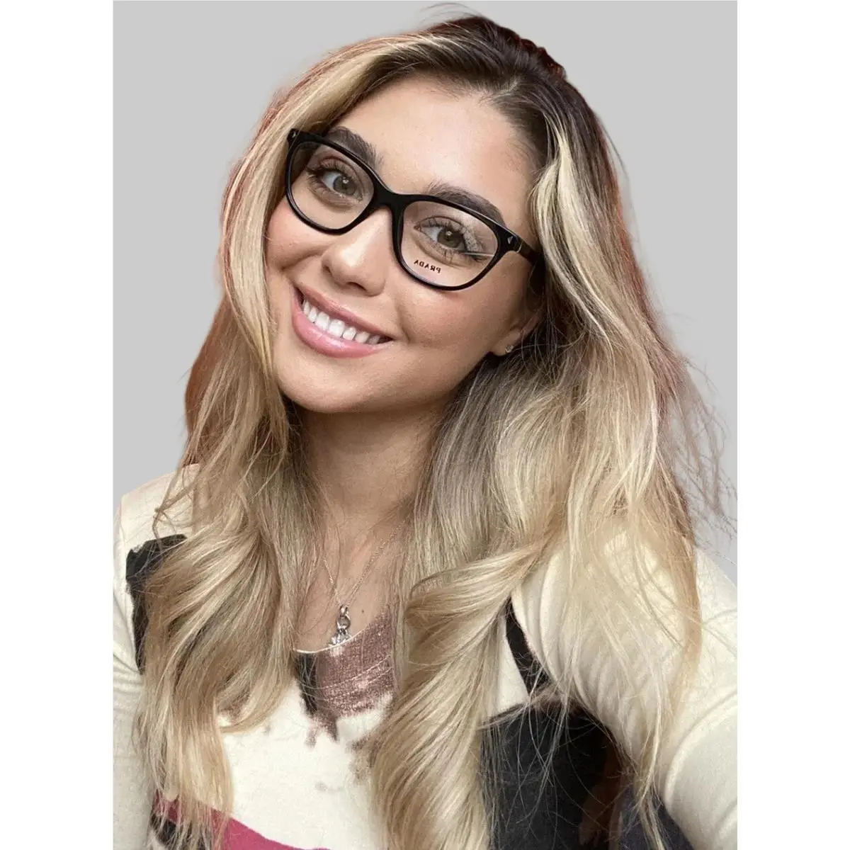 Prada Vpr 1R4 52mm Black Cats Eye Women`s Eyeglasses Frame