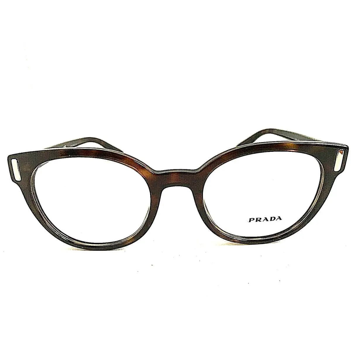 Prada Vpr 06T 50mm Round Tortoise Men`s Women`s Eyeglasses Frame Italy - Frame: Brown