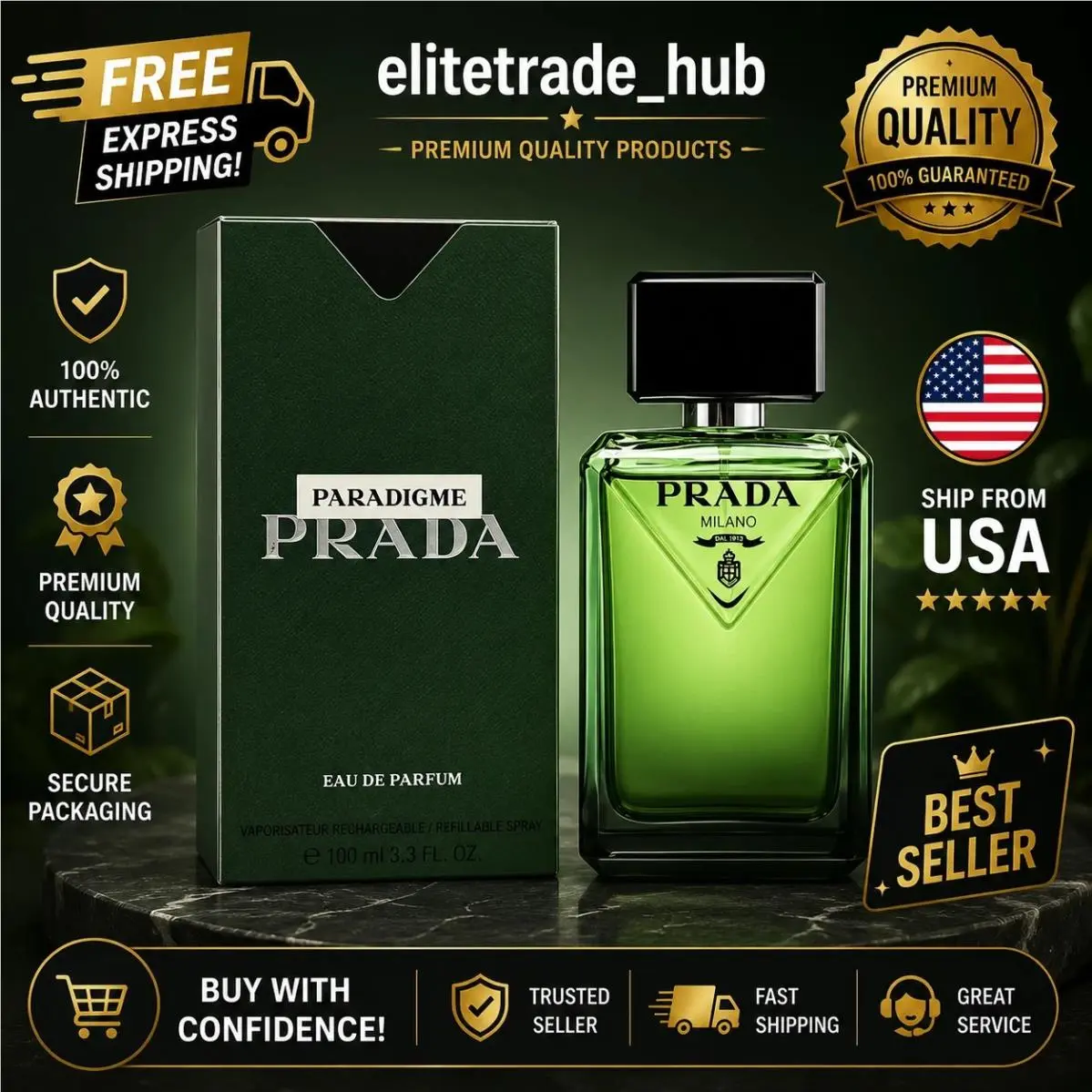 Prada Paradigme 3.3 Oz / 100mL Eau de Parfum Men