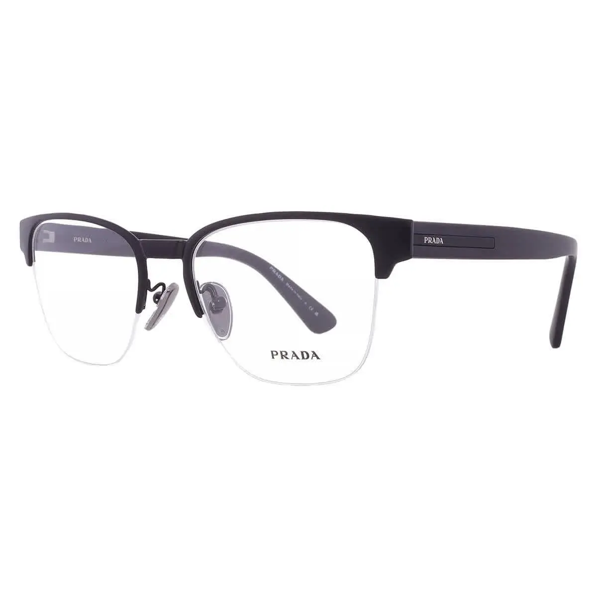 Prada Demo Oval Men`s Eyeglasses PR A52V 1BO1O1 54 PR A52V 1BO1O1 54