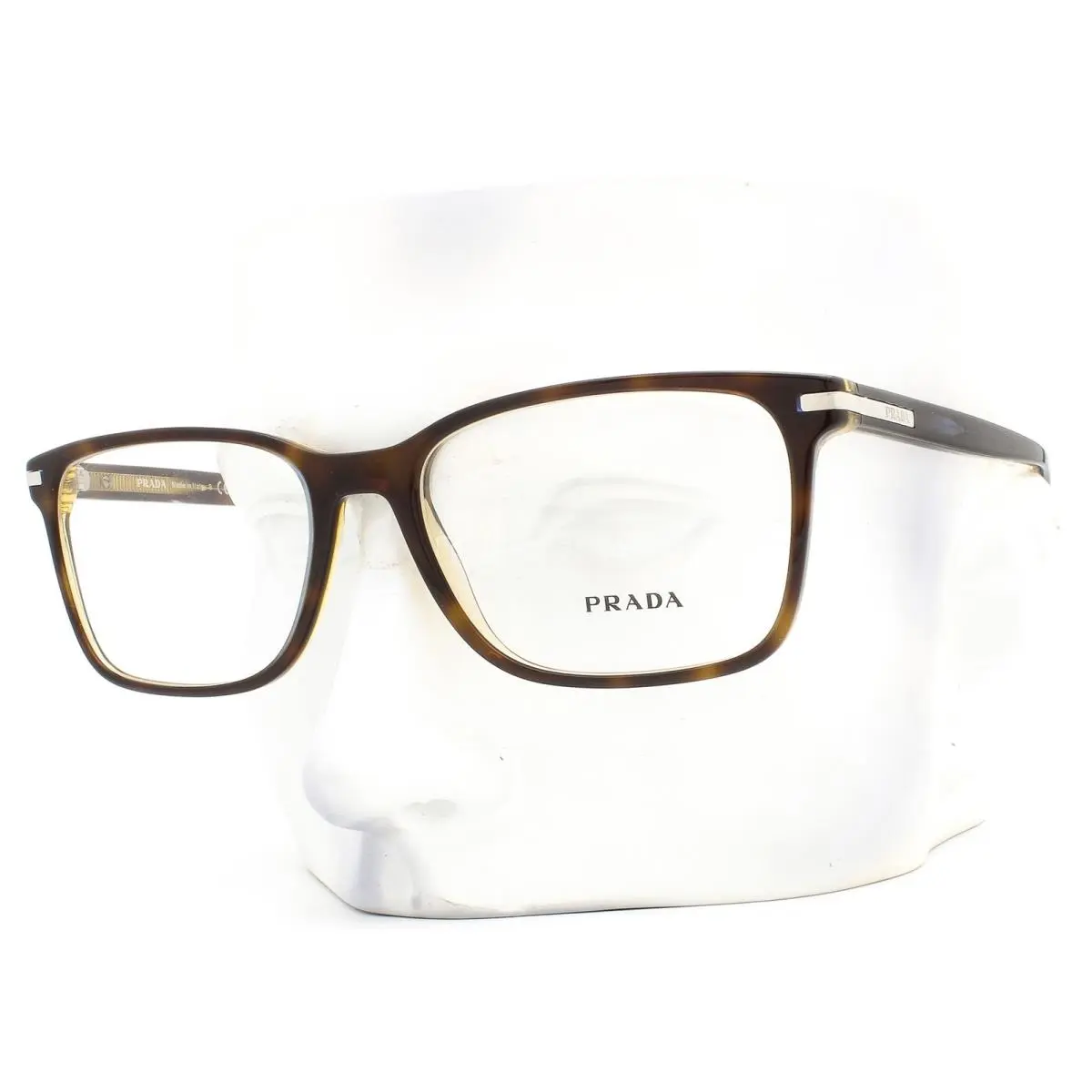 Prada Eyeglasses Glasses VPR14W ZXH-1O1 Brown Havana Blue Outline 56mm with Case