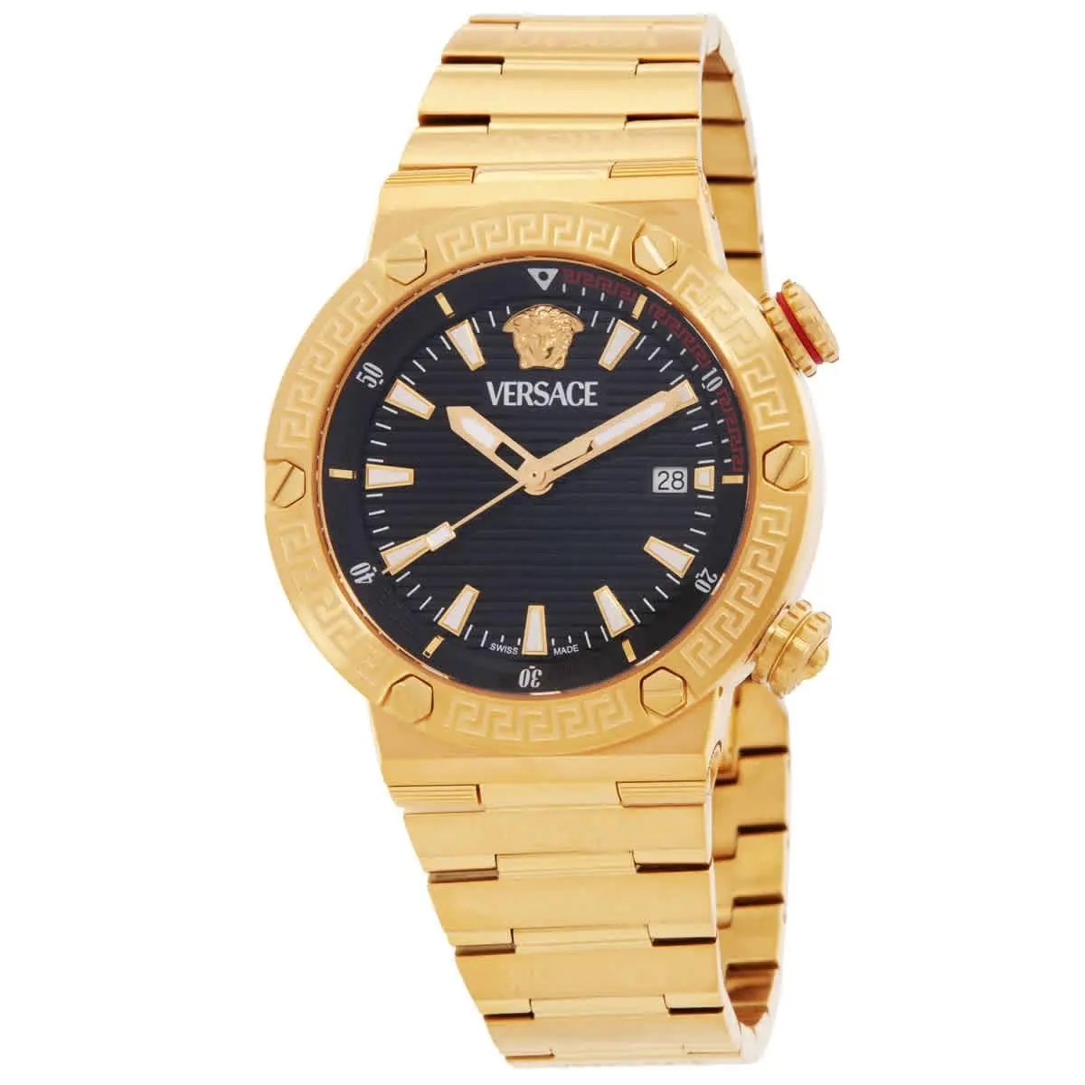 Versace Greca Logo Quartz Black Dial Men`s Watch VE8G00624