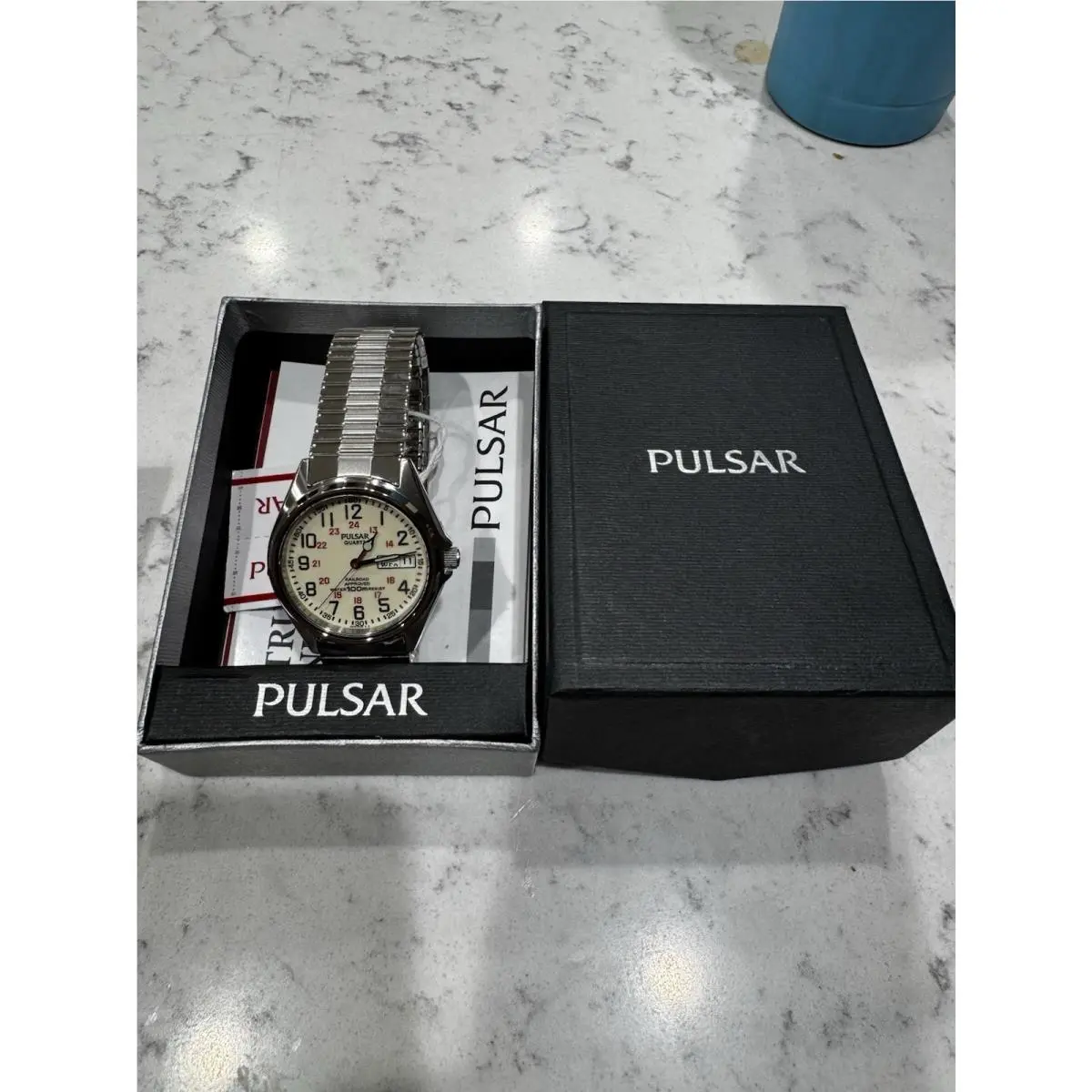 Vtg  Railroad Approved Watch Men 36mm Silver Tone Daydate VX43-0AD0 BH by Pulsar