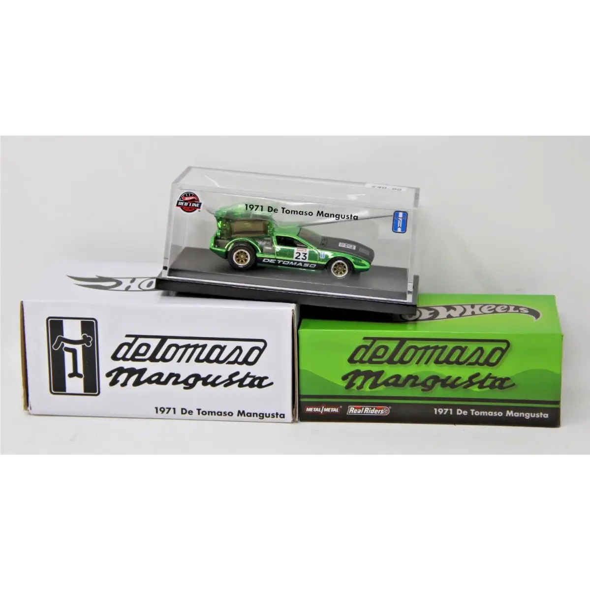 Mattel Hot Wheels Rlc `71 De Tomaso Mangusta Motul 1:64 Green Diecast w/ Case