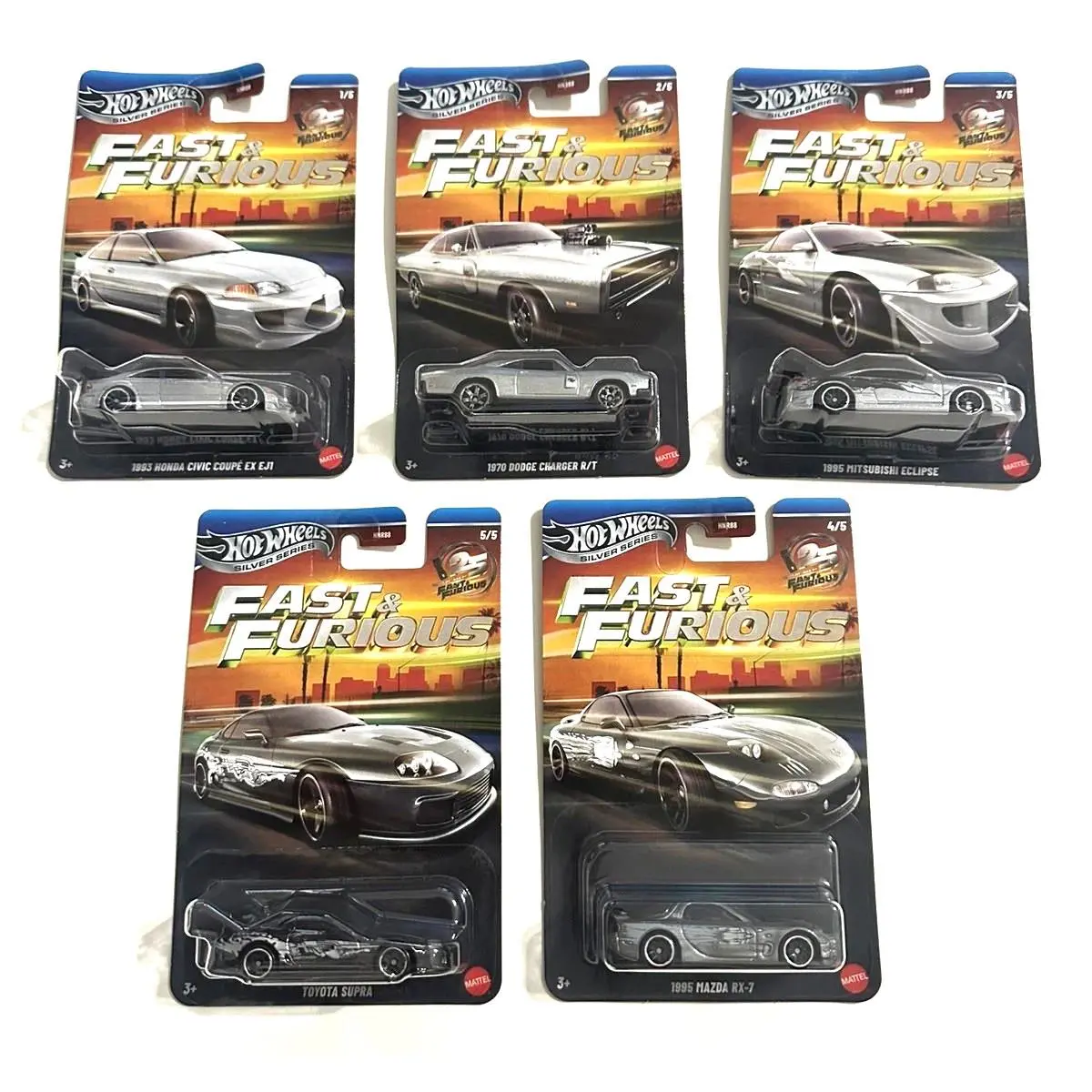 2026 Hot Wheels Fast Furious Silver Series Zamac Set OF 5 IN Hand