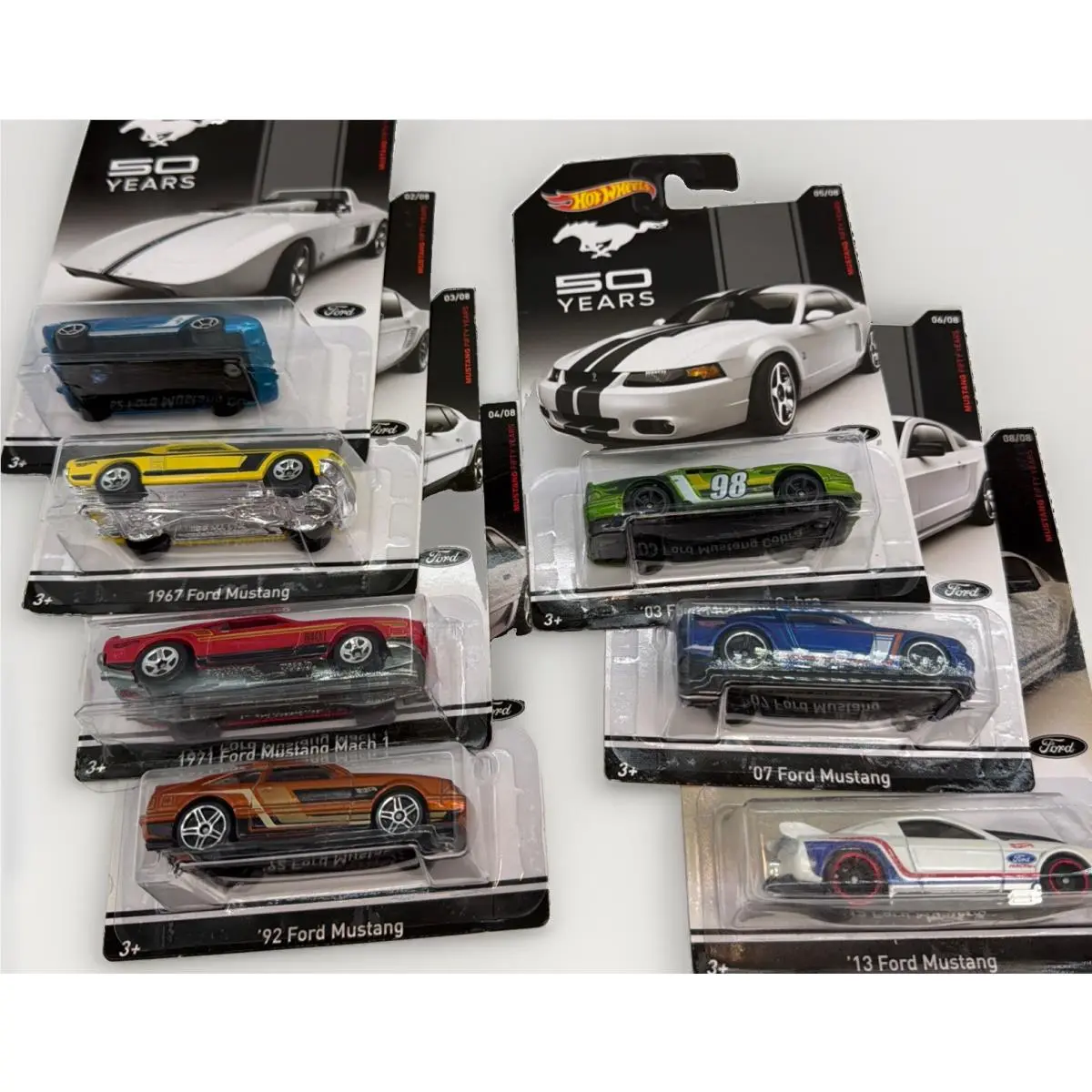 2013 Hot Wheels 50 Years Mustang Set of 7 Missing 7/8 51
