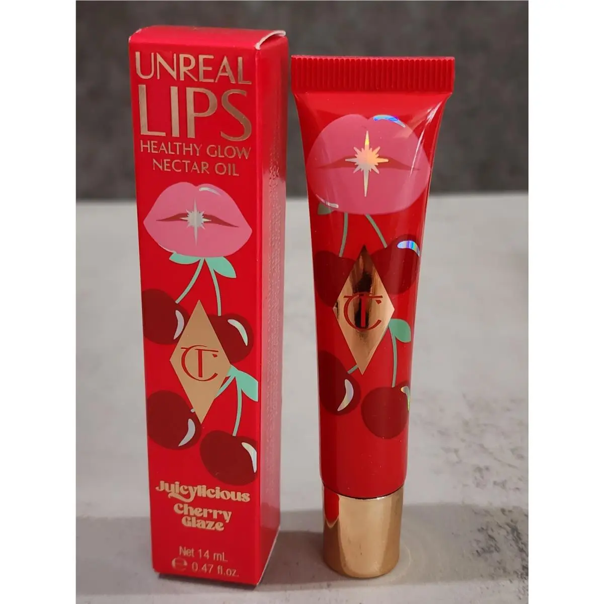 Charlotte Tilbury Unreal Lips Healthy Glow Nectar Oil In Shade Cherry Glaze 14mL