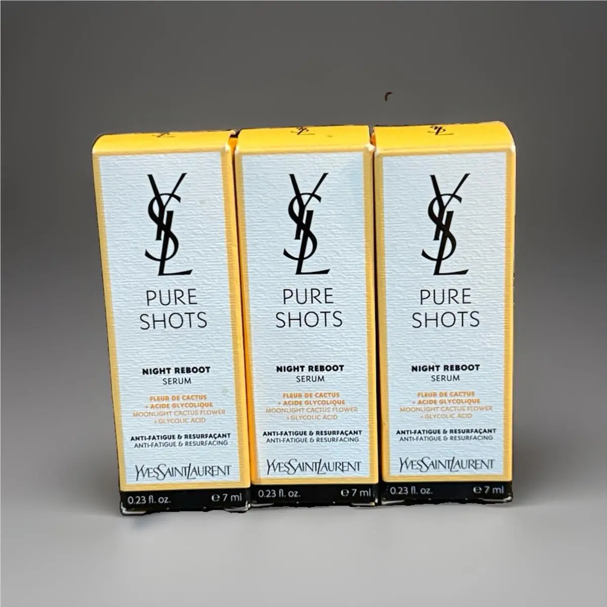 Yves Saint Laurent 3 Ysl Pure Shots Night Reboot Serum .23 oz Ea. 21 ml Total