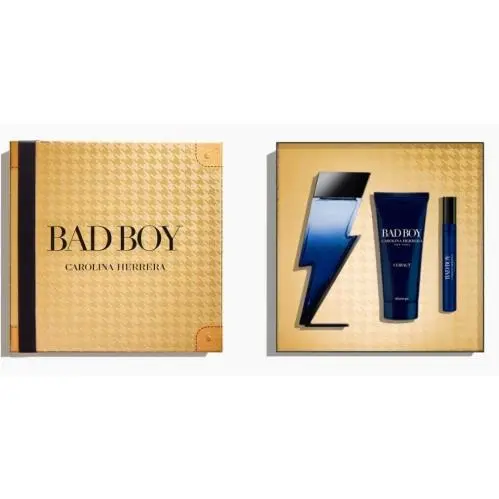 Carolina Herrera Bad Boy Cobalt 3 Piece 3.4 oz Eau de Parfum spray/3.4 oz Shower
