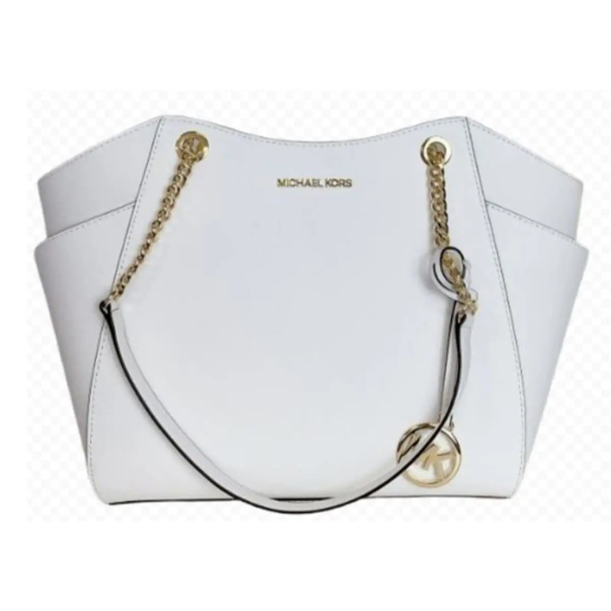 Michael Kors Jet Set Large Saffiano Leather Shoulder Bag 35T5GTVT3L-Opwhite
