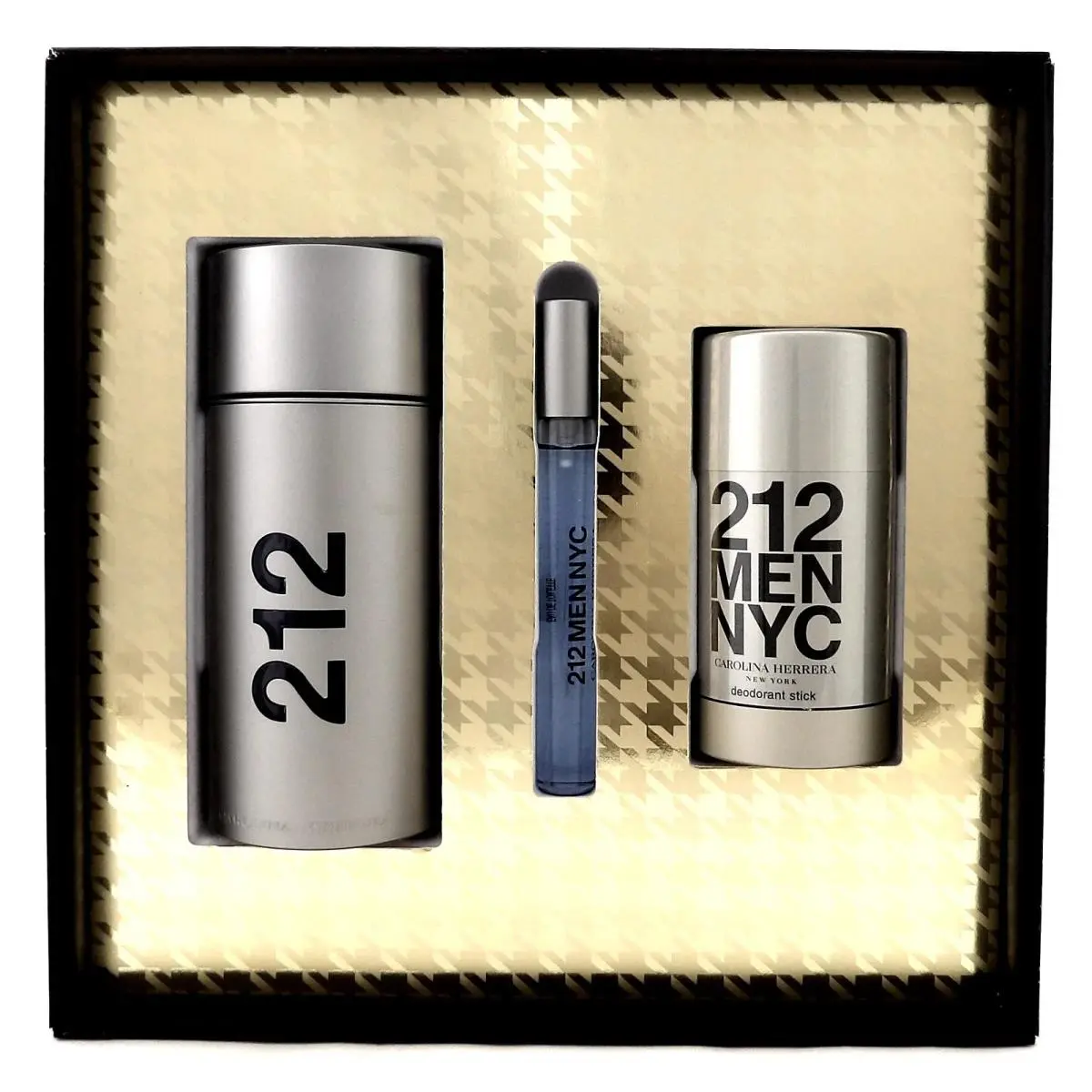 212 Men Nyc by Carolina Herrera 3.4 oz 10 ml Edt Spray + 2.3 oz Deo Stick Set